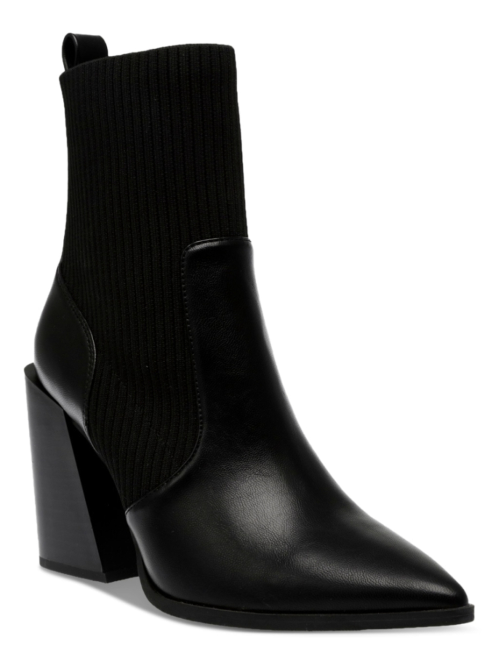 Wild Pair 8.5 Trinity Black Pointed Toe Ankle Boots Pull-On Knit Booties NWT
